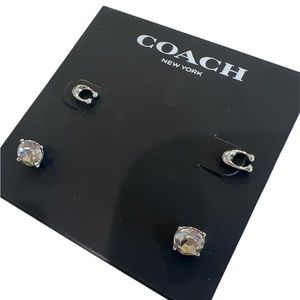 COACH - Signature C studs with Glass stone (set)